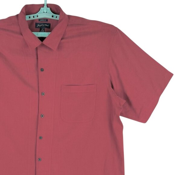 Joseph & Feiss Men's Classic Fit Red Short Sleeve Button-Up Shirt XXL 100% Silk - Picture 5 of 11